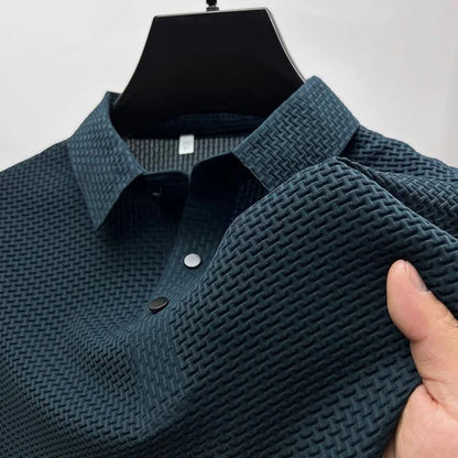 Men's Textured Knit Polo Shirt