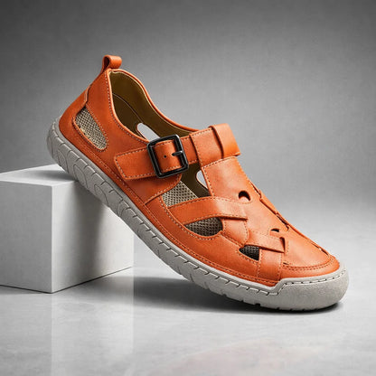 Men's Buckled Cutout Sandals