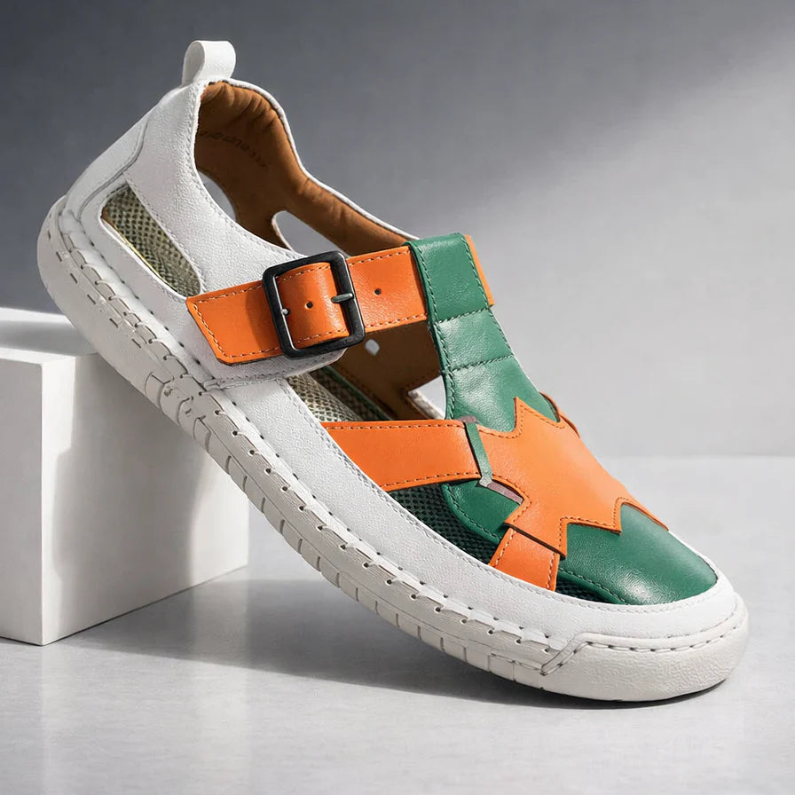 Men's Buckled Cutout Sandals