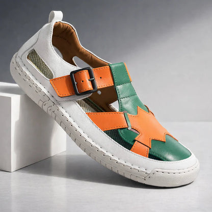 Men's Buckled Cutout Sandals