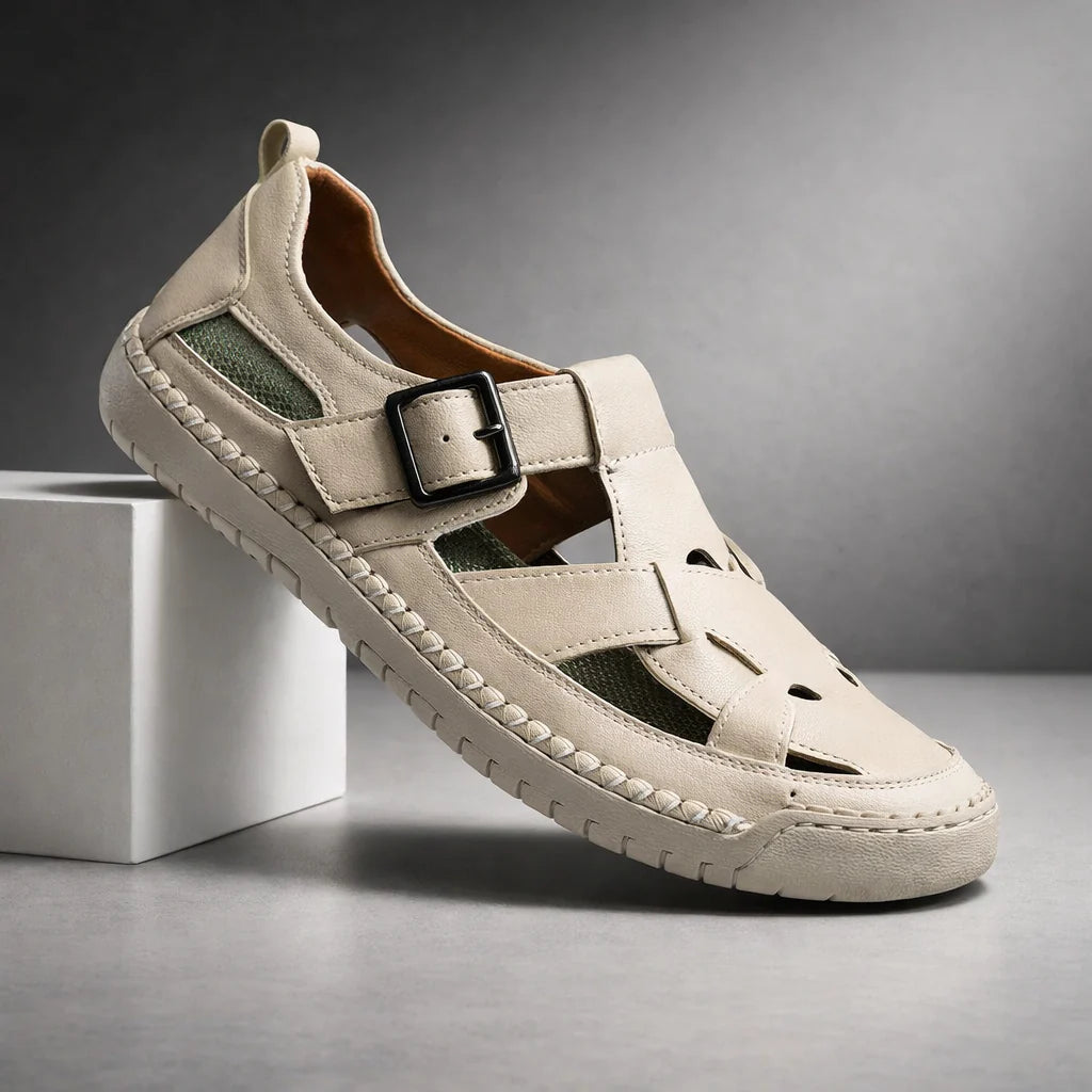 Men's Buckled Cutout Sandals