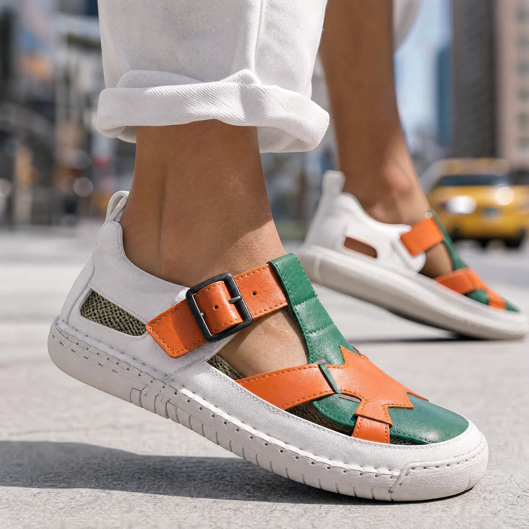 Men's Buckled Cutout Sandals