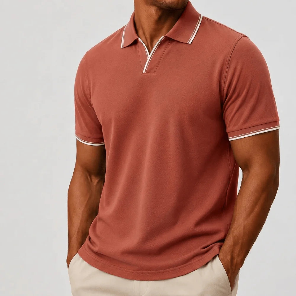 Men's Contrast-Trim Short-Sleeve Polo Shirt