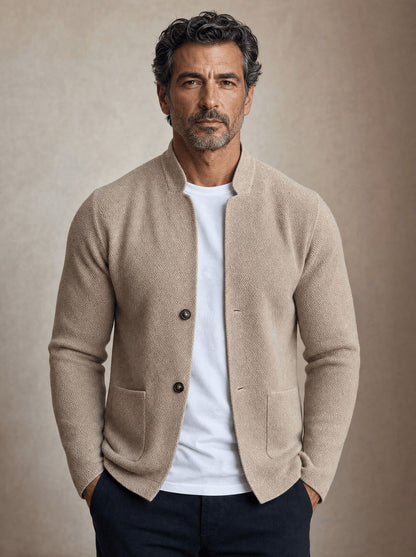 Men's Button-Front Stand Collar Blazer