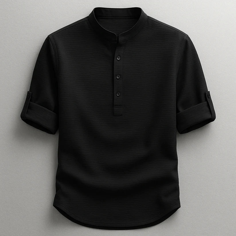 Men's Textured Henley Shirt