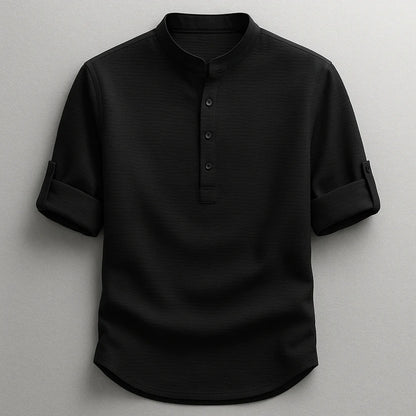 Men's Textured Henley Shirt