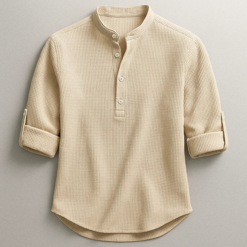 Men's Textured Henley Shirt