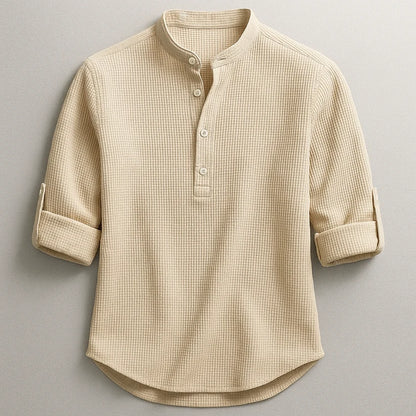 Men's Textured Henley Shirt