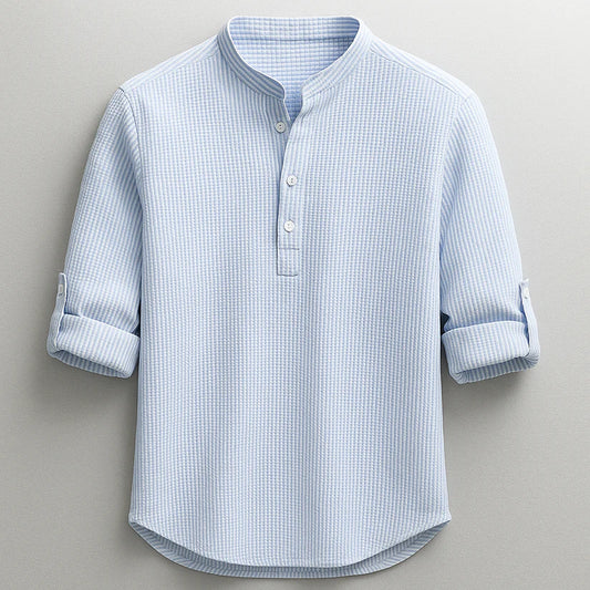 Men's Textured Henley Shirt