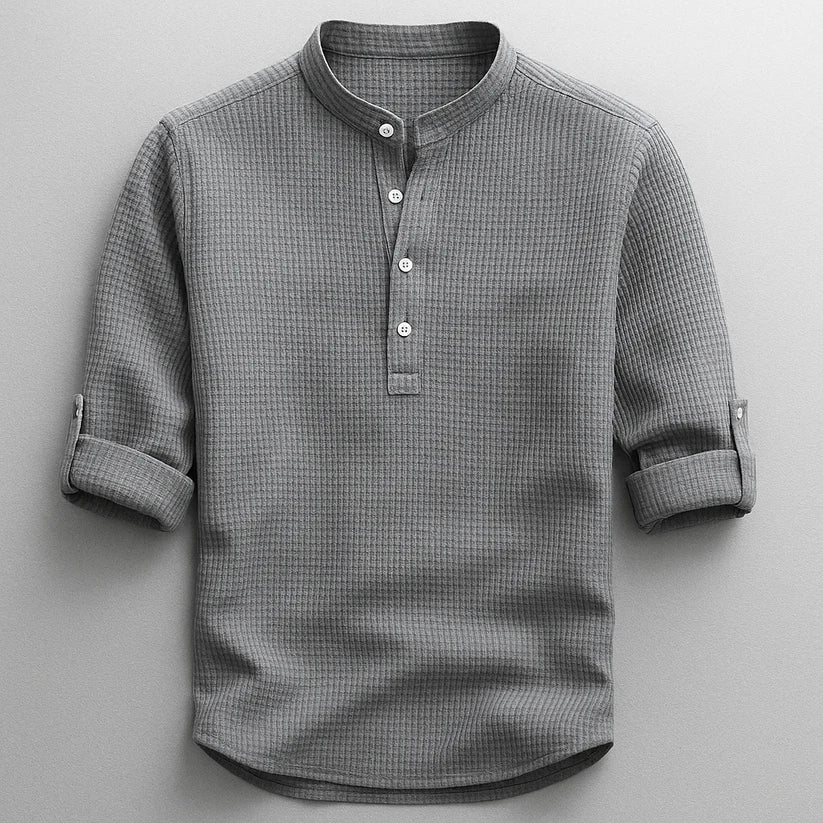 Men's Textured Henley Shirt