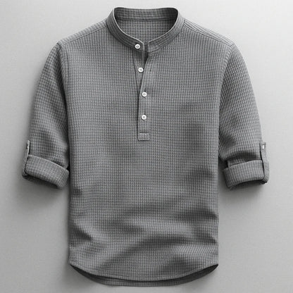 Men's Textured Henley Shirt