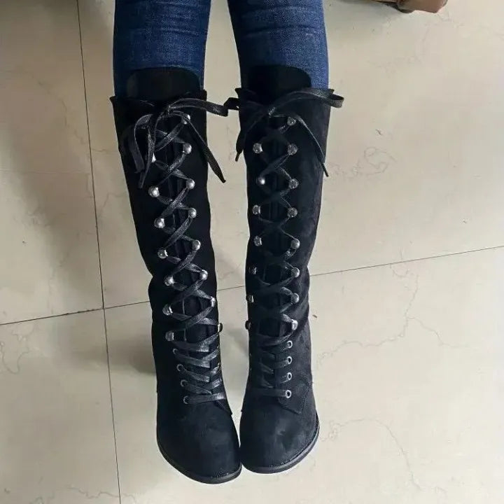 Women's Knee-High Lace-Up Boots