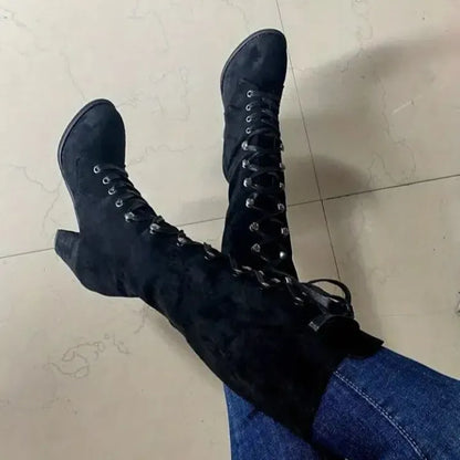 Women's Knee-High Lace-Up Boots