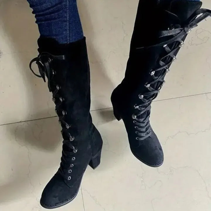 Women's Knee-High Lace-Up Boots