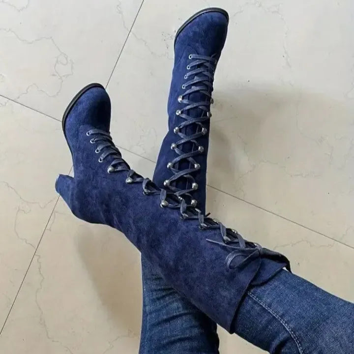 Women's Knee-High Lace-Up Boots