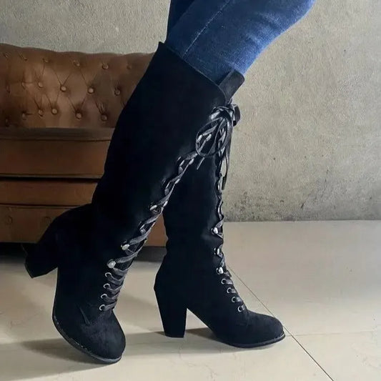 Women's Knee-High Lace-Up Boots