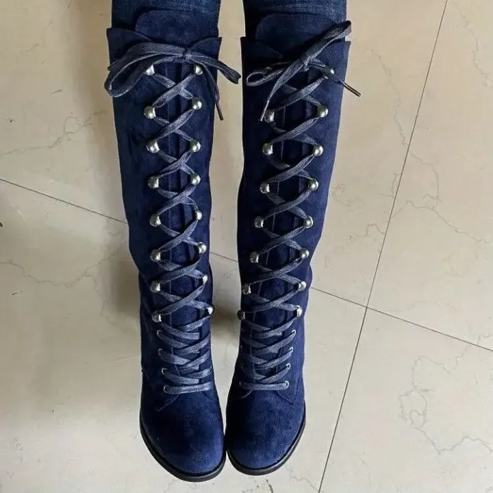 Women's Knee-High Lace-Up Boots
