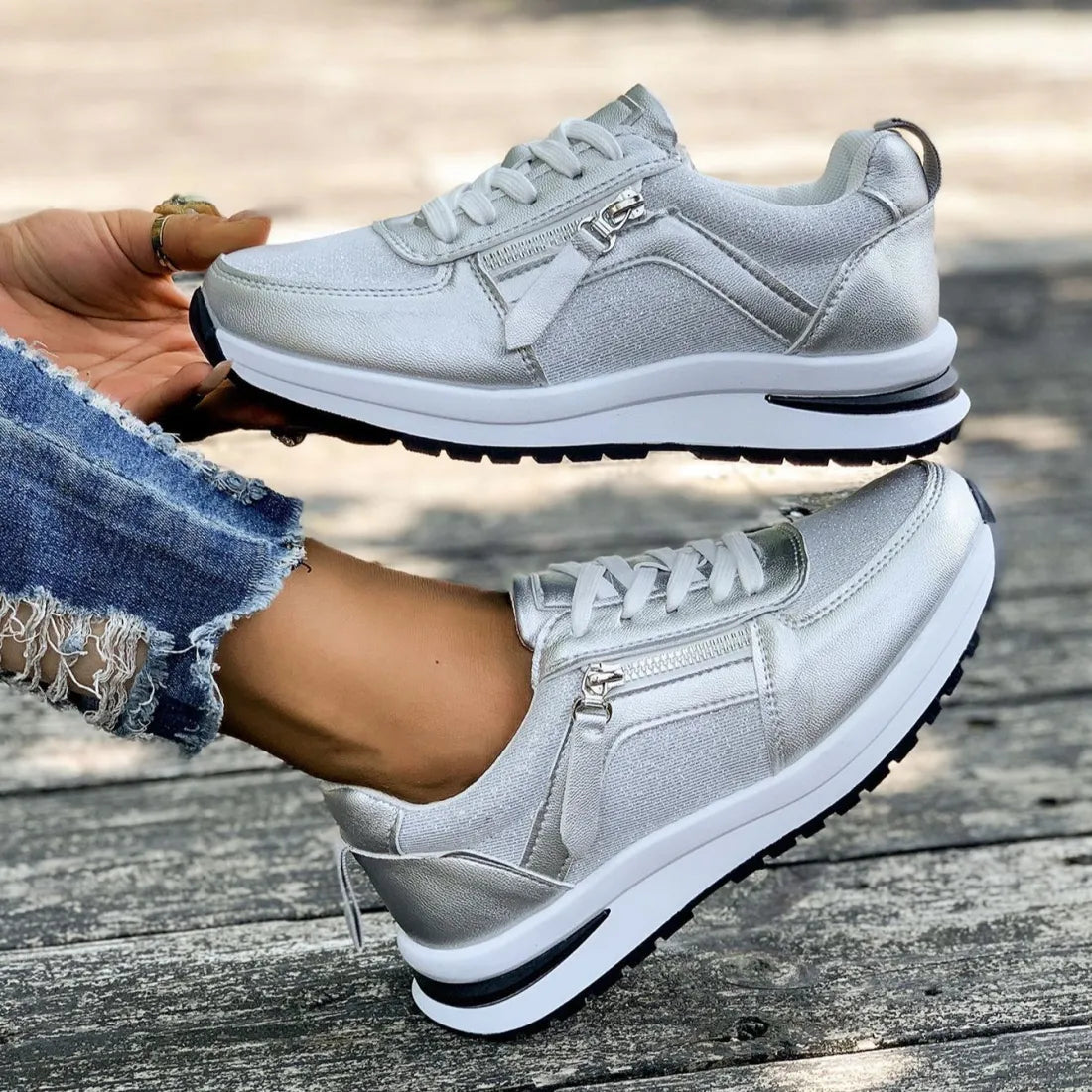 Women’s Waterproof Zip Comfort Sneakers