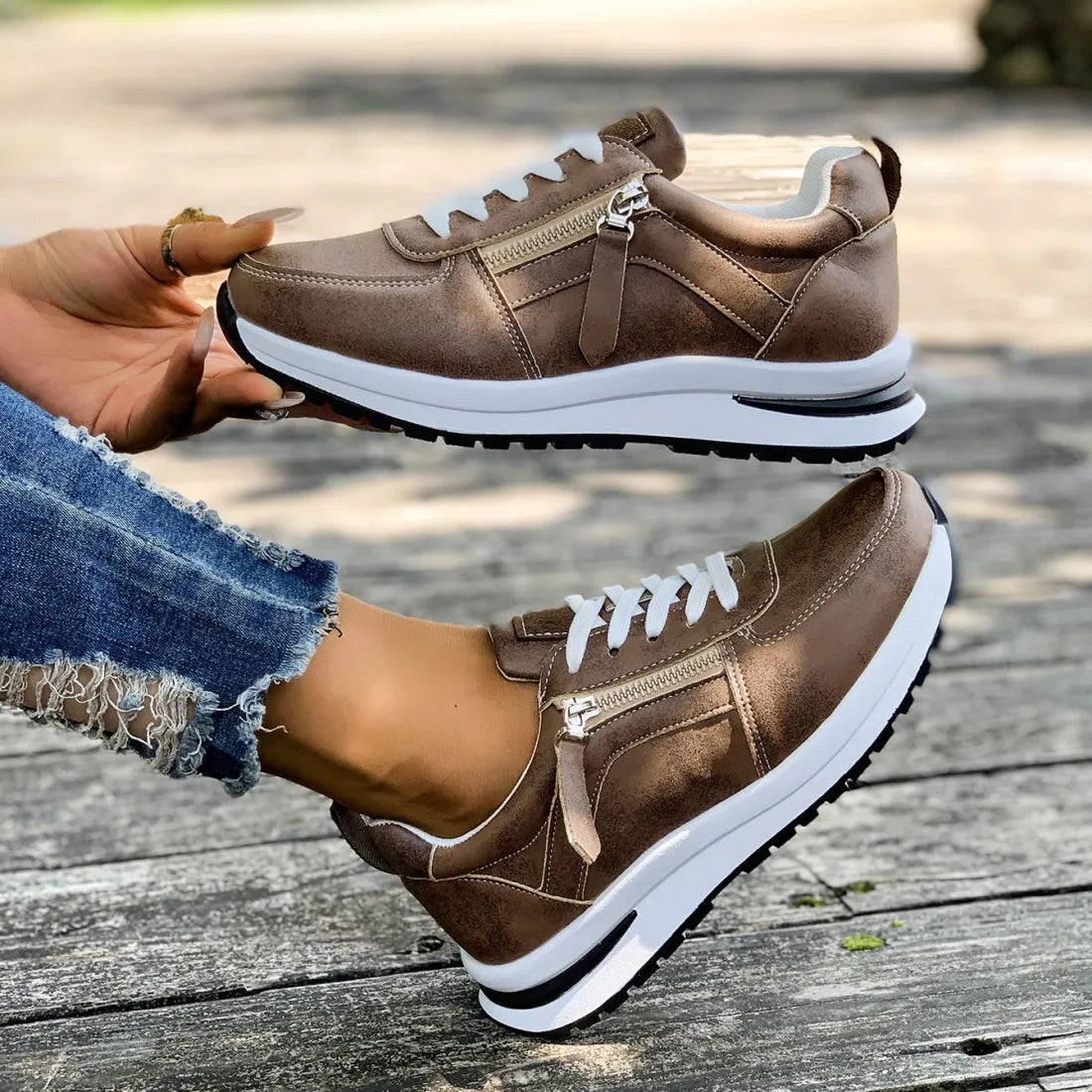 Women’s Waterproof Zip Comfort Sneakers