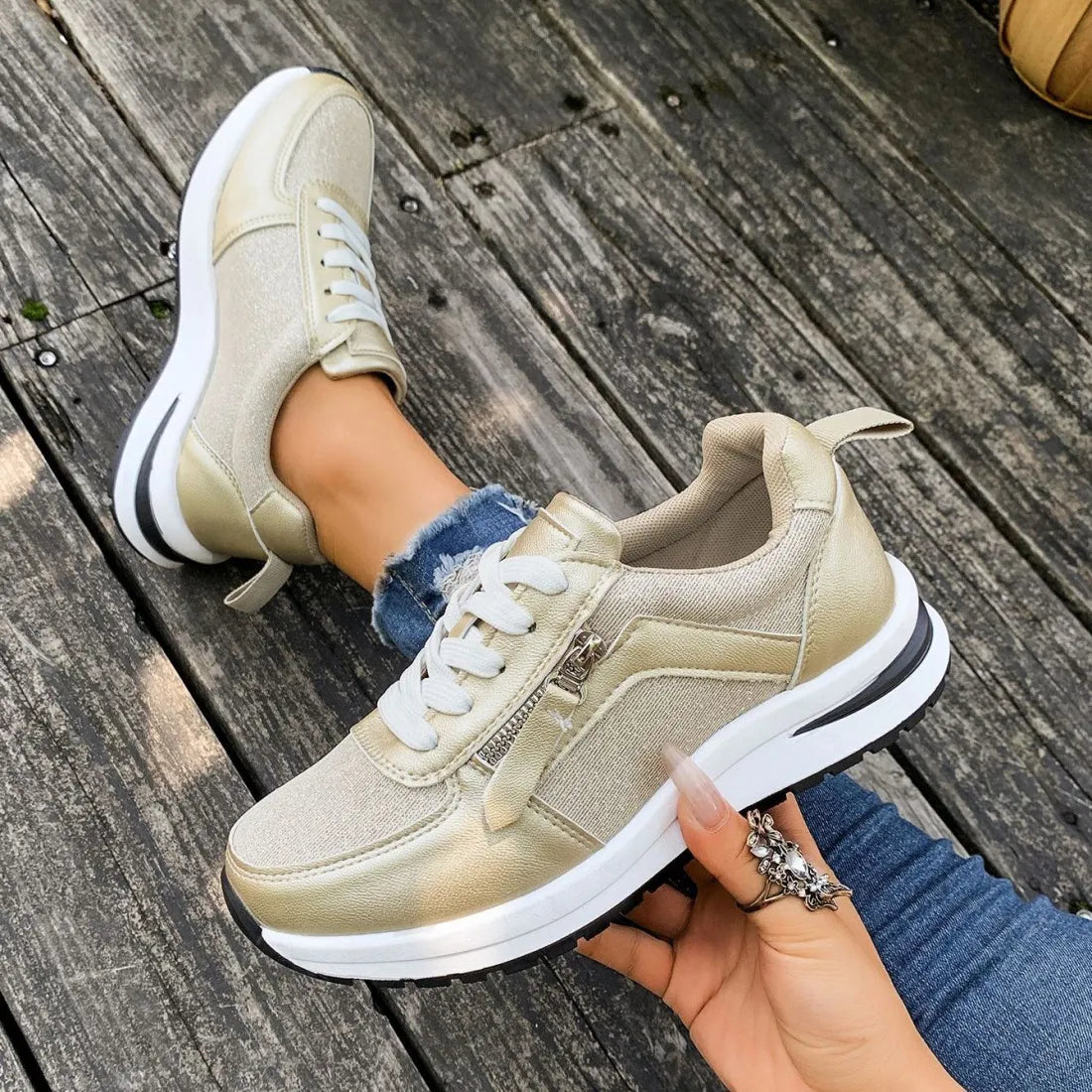 Women’s Waterproof Zip Comfort Sneakers