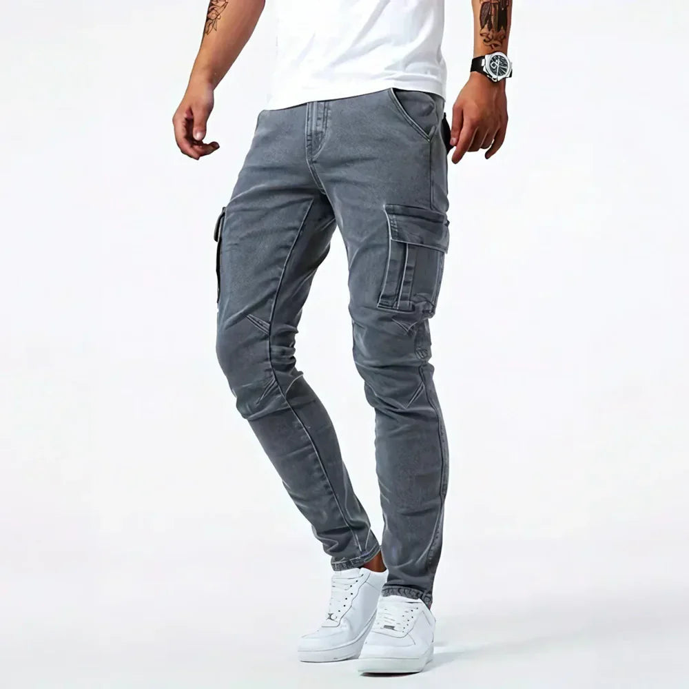 Men’s Slim Fit Cargo Denim Jeans