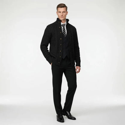 Men’s Stand Collar Button Knit Cardigan