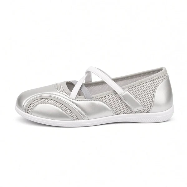 Women's Mesh Strap Mary Jane Flats