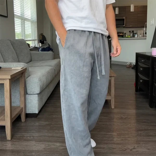 Men’s Washed Straight-Leg Jogger Pants