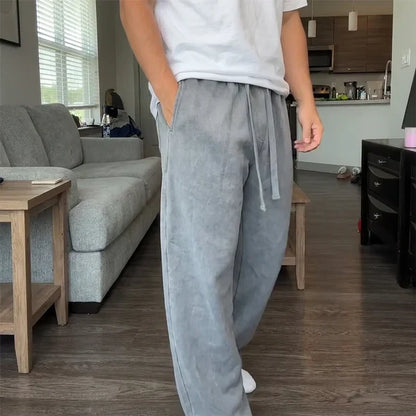 Men’s Washed Straight-Leg Jogger Pants