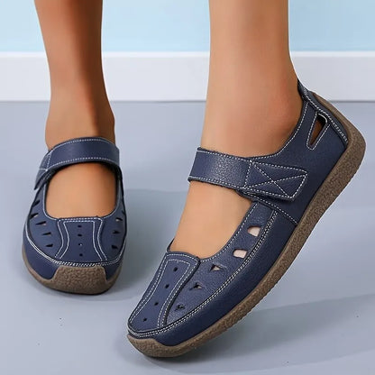 Women's Cutout Mary Jane Hook-and-Loop Flats
