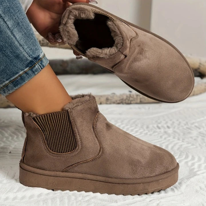 Women's Fuzzy-Collar Ankle Boots