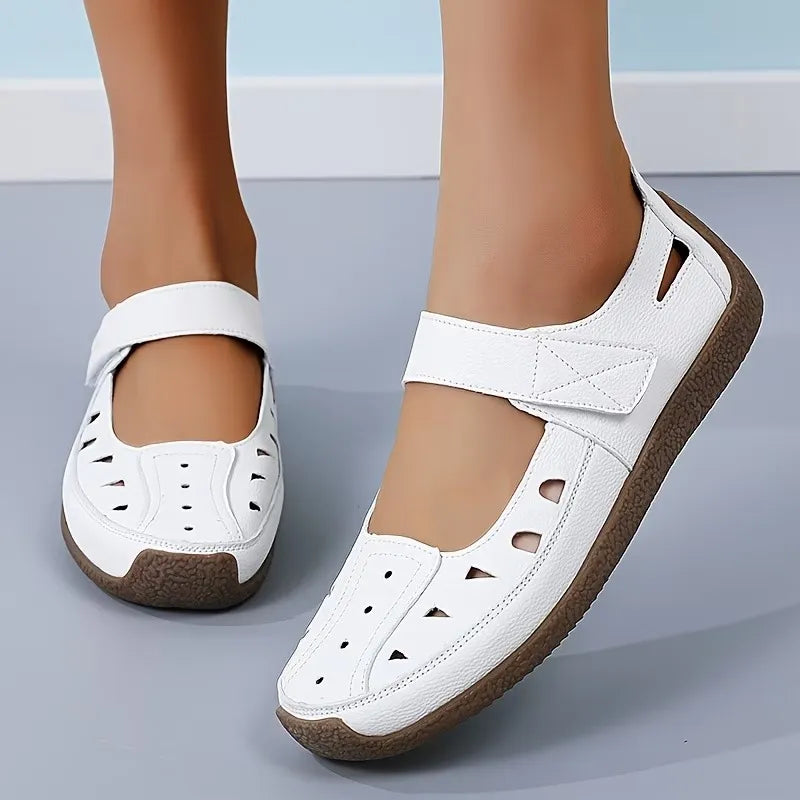 Women's Cutout Mary Jane Hook-and-Loop Flats