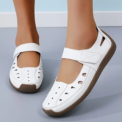 Women's Cutout Mary Jane Hook-and-Loop Flats