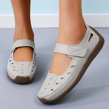 Women's Cutout Mary Jane Hook-and-Loop Flats