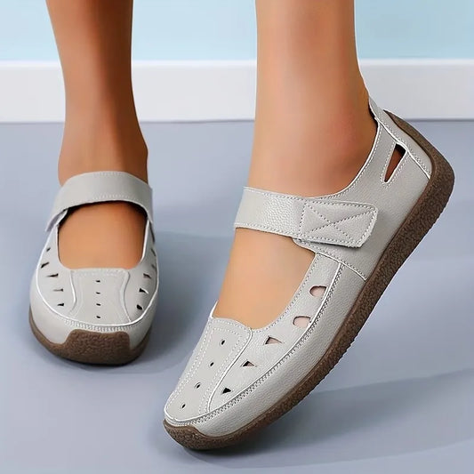 Women's Cutout Mary Jane Hook-and-Loop Flats