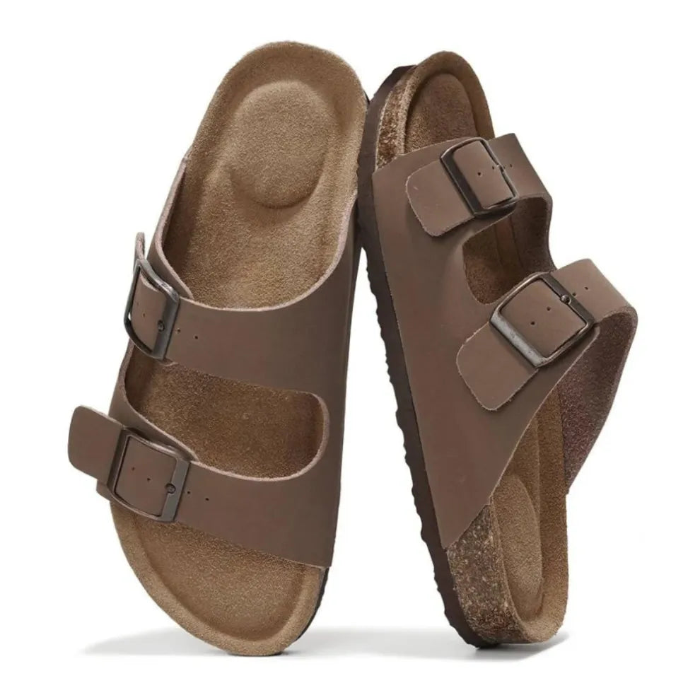 Women's Double Buckle Platform Slide Sandals