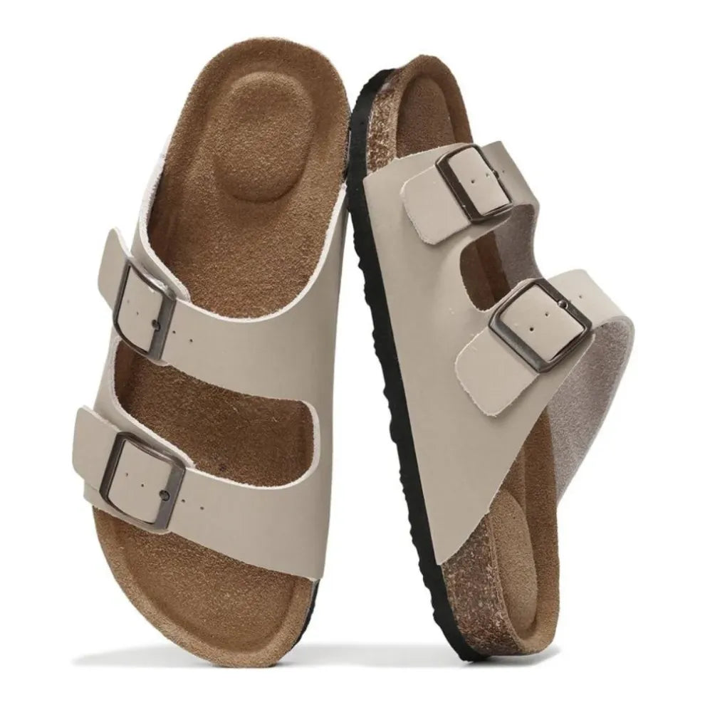 Women's Double Buckle Platform Slide Sandals