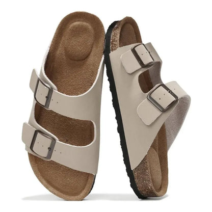 Women's Double Buckle Platform Slide Sandals
