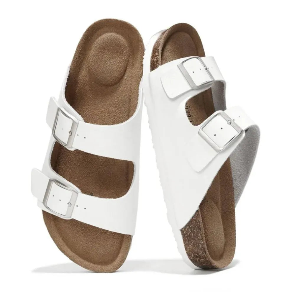 Women's Double Buckle Platform Slide Sandals