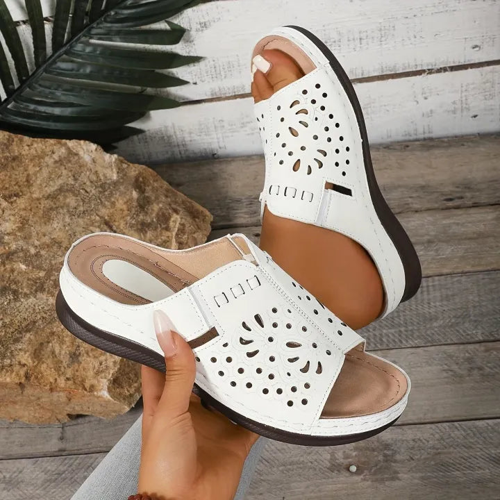Women's Cutout Platform Slide Sandals