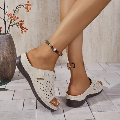Women's Cutout Platform Slide Sandals