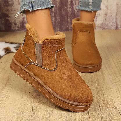 Women's Fuzzy-Collar Ankle Boots