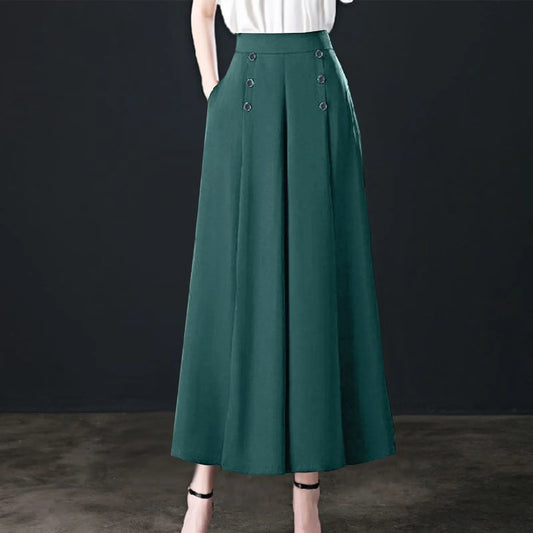 Women's Pleated Wide-Leg Pants