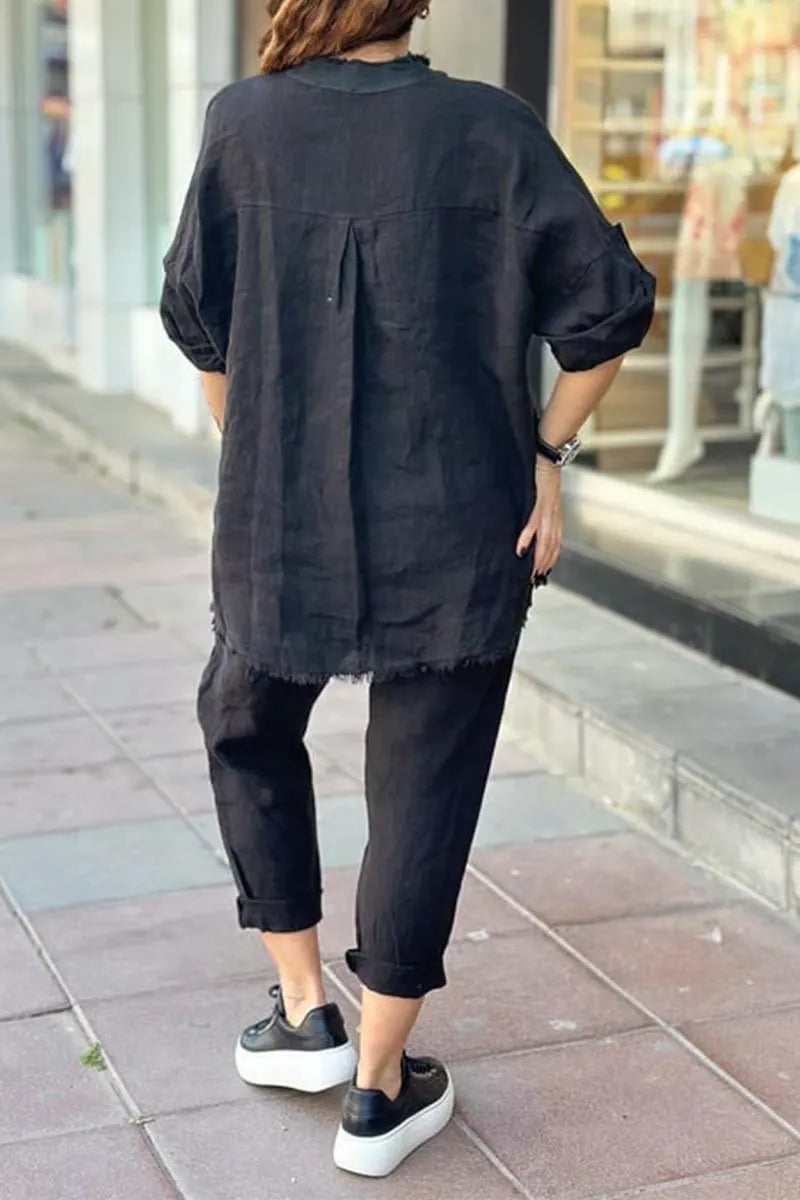 Women’s Relaxed Graphic Top & Cargo Pants Set
