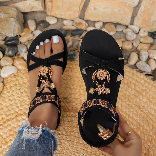 Women’s Floral Strap Flat Sandals