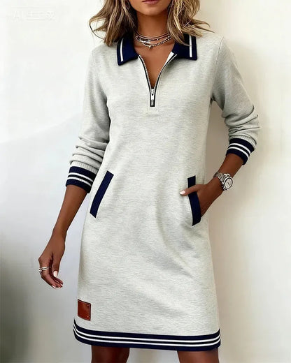 Women’s Zip Collar Sweatshirt Dress