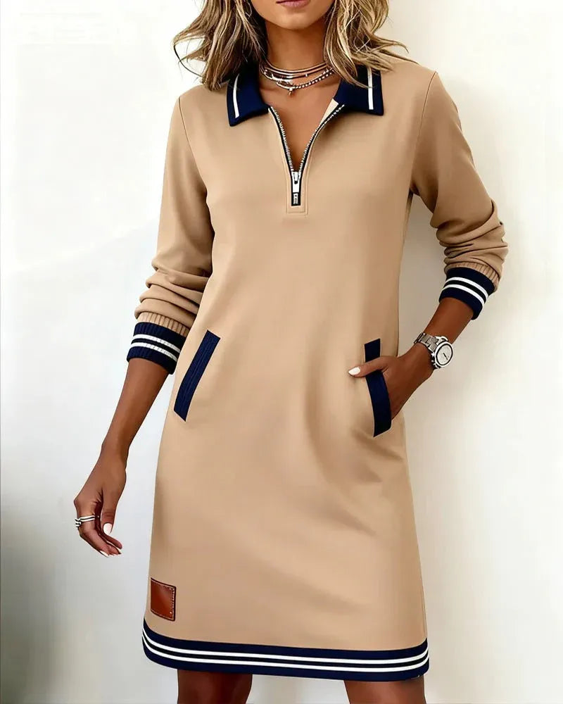 Women’s Zip Collar Sweatshirt Dress