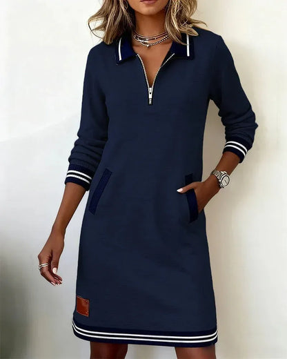 Women’s Zip Collar Sweatshirt Dress