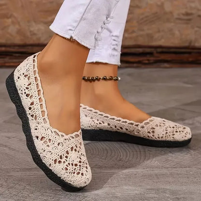 Women’s Breathable Lace Mesh Slip-On Flats