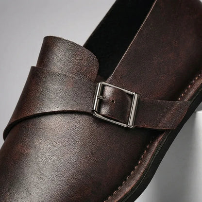 Men’s Leather-Look Buckle Loafers